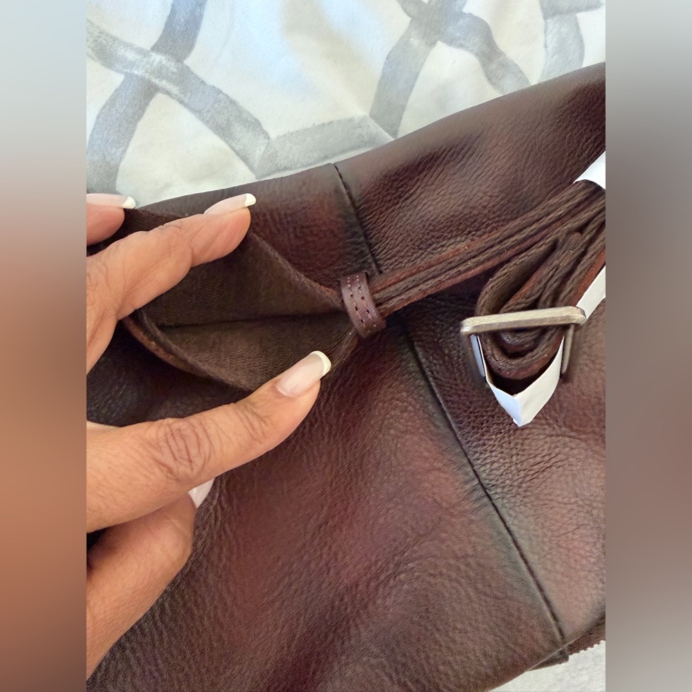 Men's Brown Leather Sling Belt Bag - Picture 3 of 6